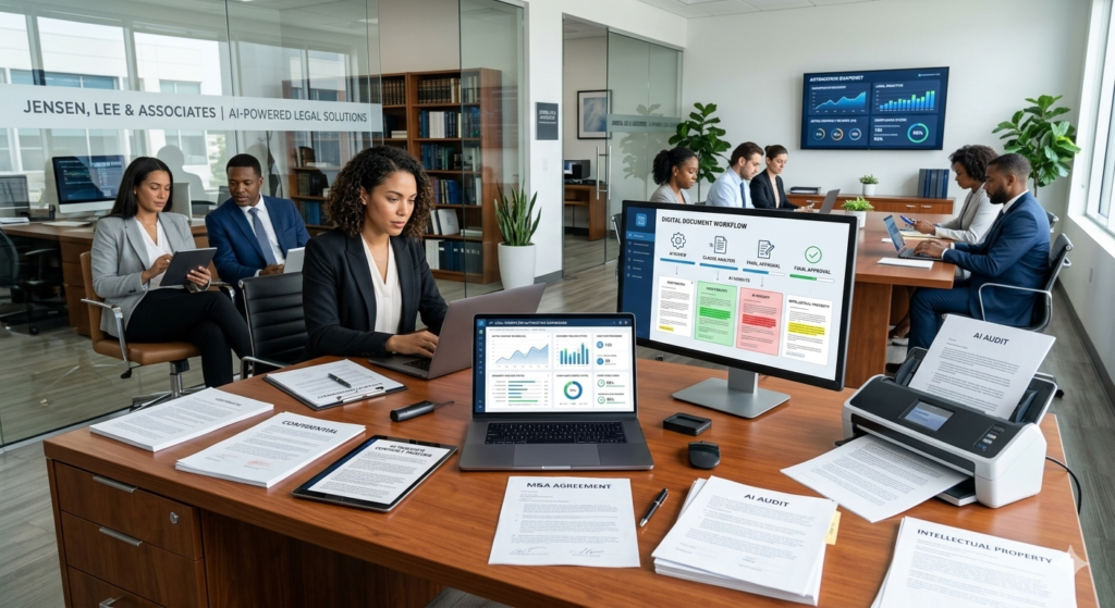 AI automation system used by law firms for client intake and document processing