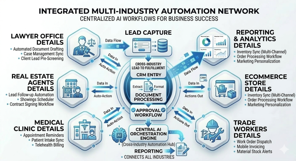 AI automation systems used by lawyers real estate agents medical clinics and businesses