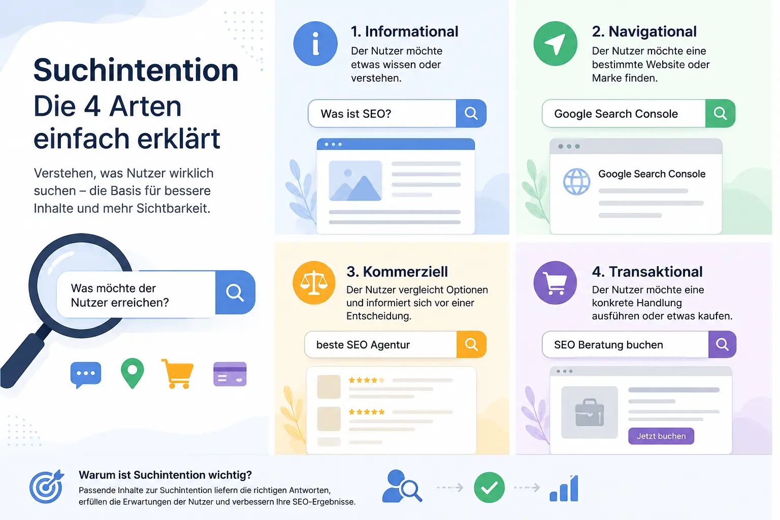 Die 4 Arten der Suchintention im SEO Überblick